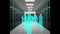 Animation of a trip through data center with silhouettes