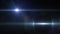 Animation of two beams of light and lens flare moving on black background