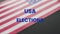 Animation of usa elections text and over flag of america