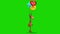 Animation for Valentines day. A funny deer walks with colorful heart shaped balloon. Green screen. Happy Valentines Day