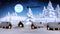 Animation of village in winter scenery