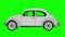 Animation of Volkswagen beetle on green screen.