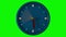 Animation wall clock. Animation 3D Timelapse. Green Background