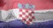 Animation of waving croatia flag over football ball
