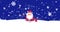 Animation of white snowflakes falling over father christmas standing in snow holding sack and bell