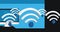 Animation of wifi icons over computer
