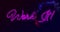 Animation of the words work it in pink neon with red and blue vapour trail on black background