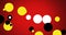 Animation of yellow, black and white spots on red background