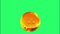 Animation yellow crystal ball with 2 stars on green background.