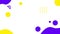 Animation of yellow and purple circles, dots and triangle on white background