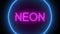 Animation zoom flashing neon sign `Neon`