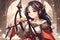 Anime Archer Girl Medieval Themed Bow and Arrow Warrior Woman