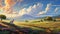 Anime Art: Mountain View Scene With Expansive Skies