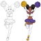 Anime Black Cheerleader on White