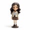 Anime Figurine Of A Girl With Long Hair And Oversized Jacket