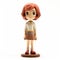 Anime Girl Figurine: Charming Schoolgirl With Short Copper Hair