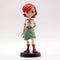 Anime-inspired Girl Figurine With Red Hair And Green Skirt