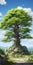 Anime-inspired Hyperrealistic Tree Painting: Breathtaking Landscape In 32k Uhd