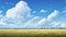 Anime-inspired Realism: Majestic Field Under Clear Skies