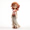 Anime-inspired Santorini Character Doll Figurine With Side Swept Hairstyle