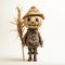 Anime-inspired Scarecrow Doll In Wheat Field