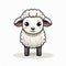 Anime-inspired Sheep With Big Eyes On White Background