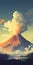 Anime-inspired Volcano Art A Hyper-detailed Celebration Of Nature