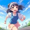 anime kawai girl in sports generative ai