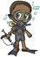 Anime Scuba Diver Boy Vector Cartoon