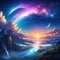 Anime sky art wallpaper Fantasy sky with beautiful star Star falls with beautiful Starry Beautiful starry night with