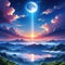Anime sky art wallpaper Fantasy sky with beautiful star Star falls with beautiful Starry Beautiful starry night with