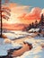 Anime Style Amazing Snow Covered House And Tree\\\'s