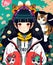 Anime teen girl with cat fashion dressed fantasy character illustration