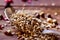 Anise seeds on a wooden table