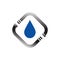 anitary plumbing logo symbol icon of pipe and drop water in white background vector illustration