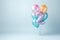 Aniversary template. Second birthday helium baloon. Pastel colors. Number two shape