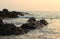 Anjuna Beach Rocks at Sunset