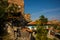 Ankara Castle. View of the fortress stone wall and the Turkish flag. Ankara capital city of Turkey