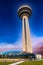 Ankara/Turkey-December 26 2018: Atakule Tower with glass roof in the evening