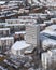 Ankara, Turkey - February 16 2021: Panoramic and aerial view of Ankara with Haci Bayram Veli University in winter time