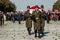 ANKARA, TURKEY -MAR 15, 2014 : Honour Guards Carry Wreaths to Ataturk`s mausoleum