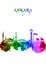 Ankara Turkey Skyline Portrait Rainbow