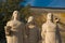 Ankara , Turkey: Three sculptures at the entrance to the mausoleum Mustafa Kemal Ataturk