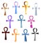 Ankh Ancient Egyptian Religious Mythological Isolated Spiritual Icon Set