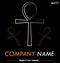 Ankh cross vector logo template, ready logotype for a company or