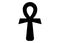 The ankh egyptian cross. Vector illustration. Antique black ankh egyptian religious symbol. The ancient Egyptians used the Ankh