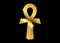 The ankh egyptian cross. Vector illustration. Antique gold ankh egyptian religious symbol. The ancient Egyptians used the Ankh