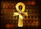 The ankh egyptian cross. Vector illustration. Antique gold ankh egyptian religious symbol. The ancient Egyptians used the Ankh