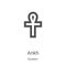 ankh icon vector from esoteric collection. Thin line ankh outline icon vector illustration. Linear symbol for use on web and