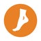 Ankle, foot icon. Orange color vector EPS